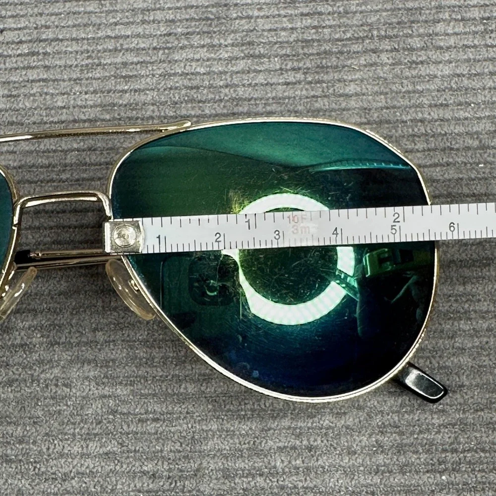 Marc Jacobs Gold Aviator Y2K Sunglasses Blue Green Mirror Lens 050561-907 Italy